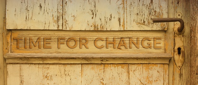 "Time for change" Schriftzug
